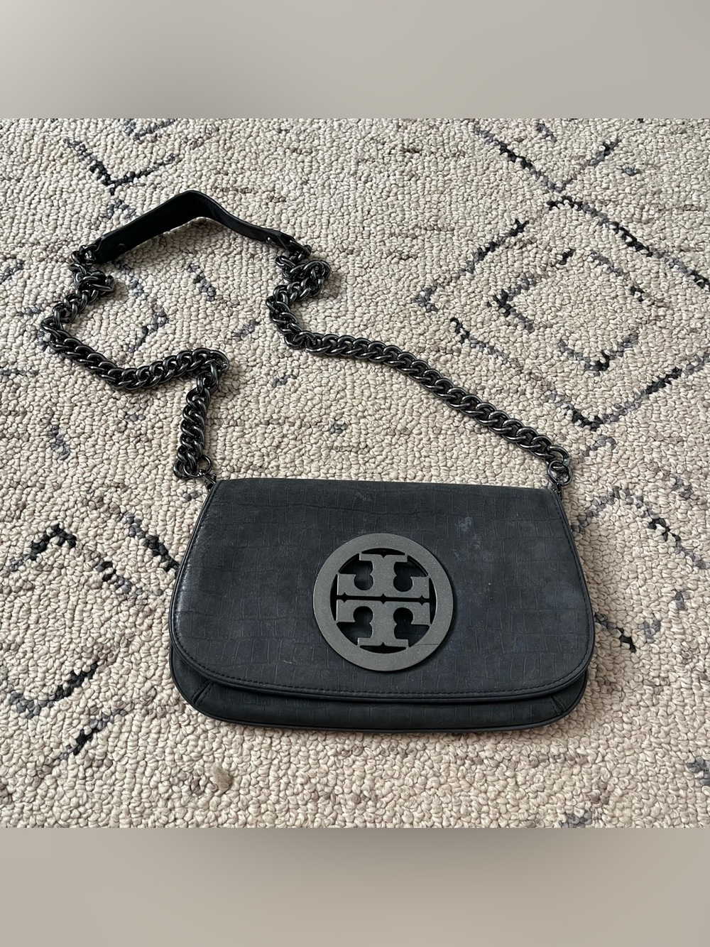 Tory Burch Black Logo Chain Crossbody